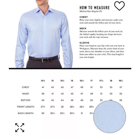 MICHAEL KORSRegular Fit Airsoft Stretch Non-Iron Performance‎ Solid Dress Shirt - Picture 8 of 11